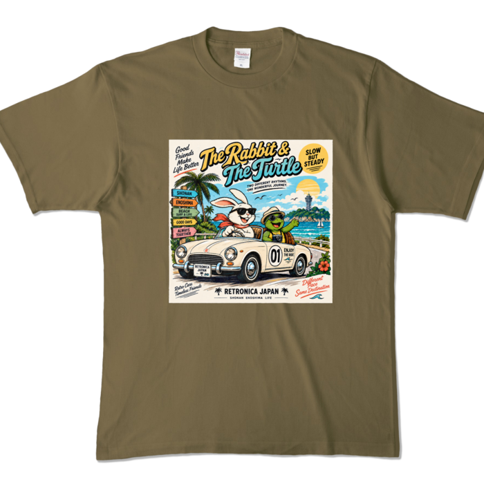 カラーTシャツ - XL - オリーブ (濃色)