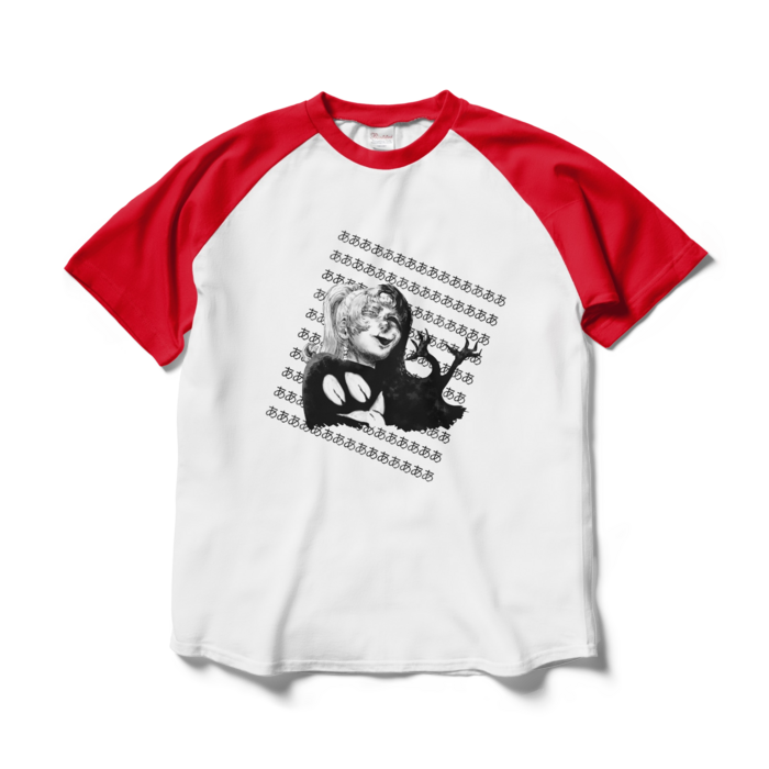 ラグランTシャツ - L - ホワイト×レッド