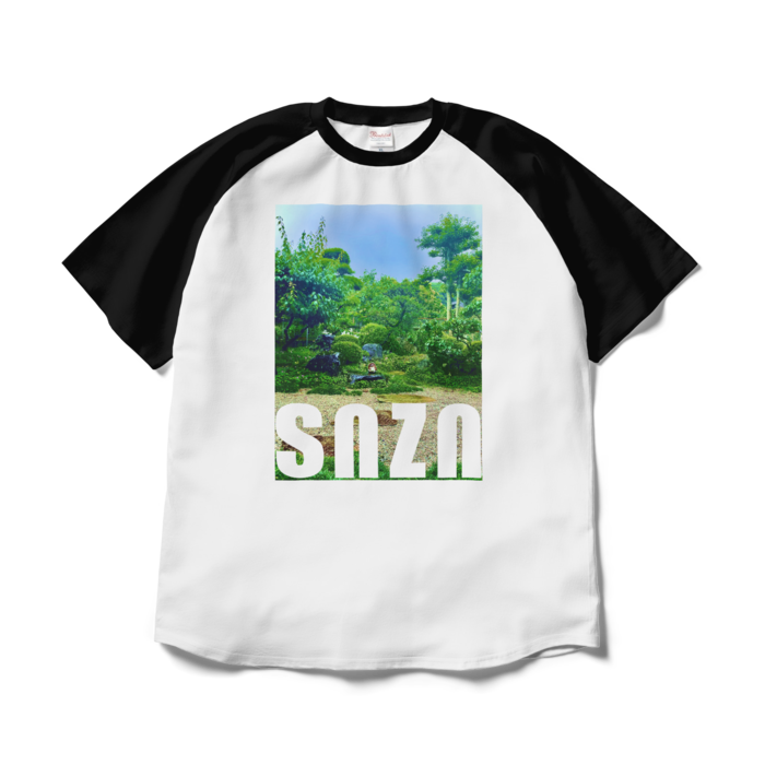 ラグランTシャツ - XL - ホワイト×ブラック
