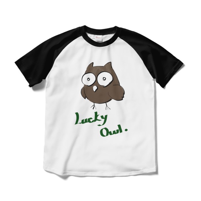 ラグランTシャツ - M - ホワイト×ブラック