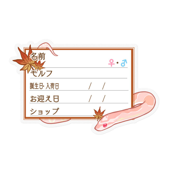 【🐍お名前ステッカー】コーンスネーク(サーモンスノー) - もみじ