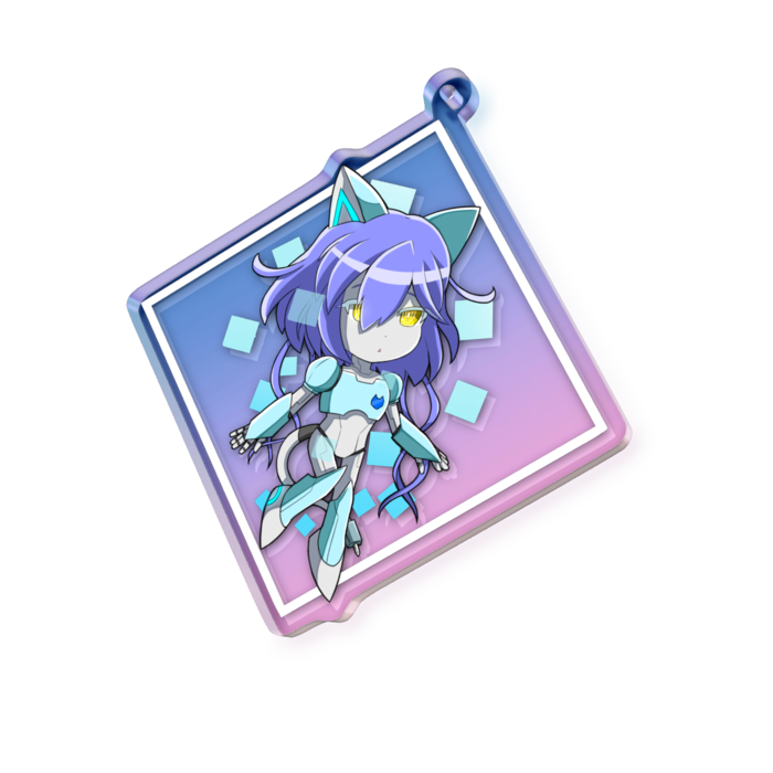 オーロラアクリルキーホルダー - 70 × 70mm
