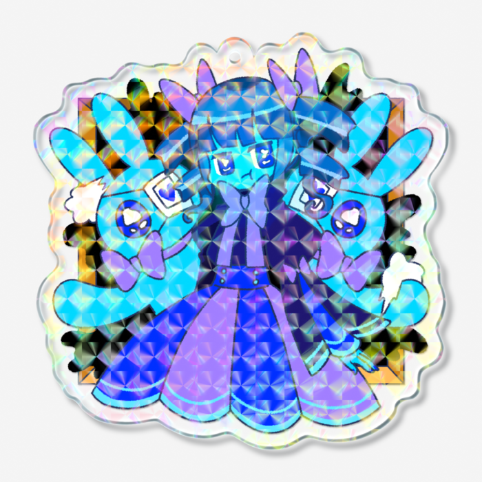 ホログラムアクリルキーホルダー - 70 × 70mm