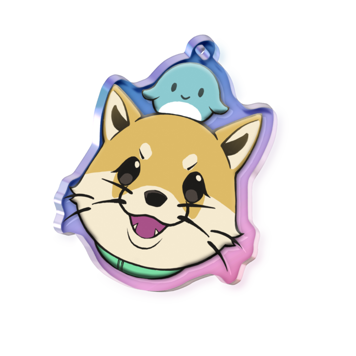 オーロラアクリルキーホルダー - 50 × 50mm