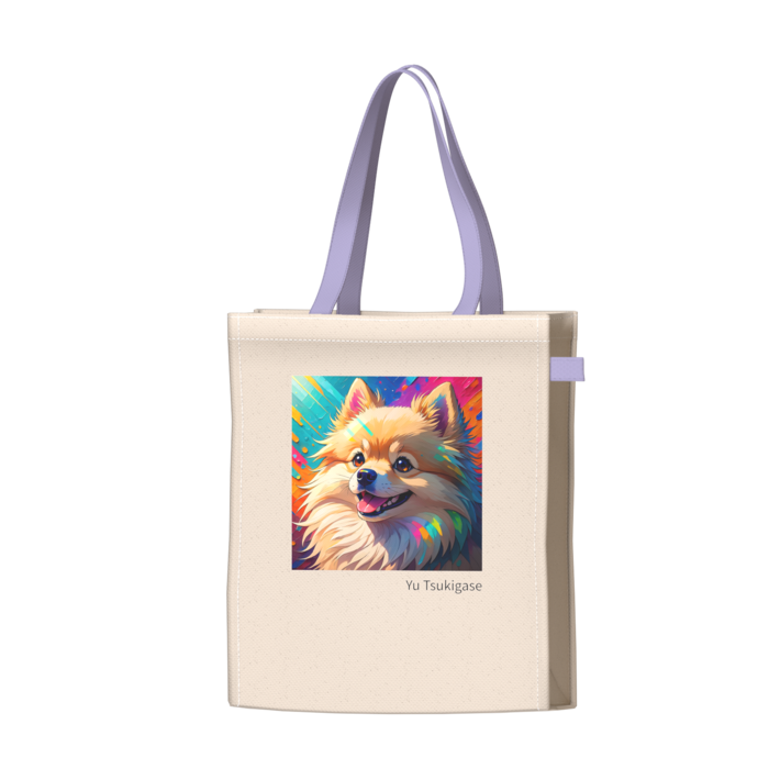 ツートンカラーバッグ - パープル - W34 × H41 × D14cm