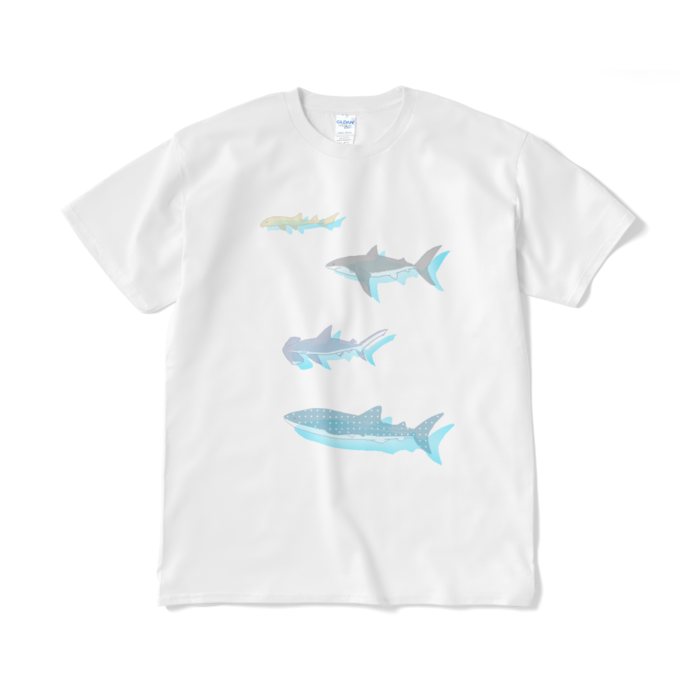 ドットサメ透けTシャツ（短納期） - XL - ホワイト