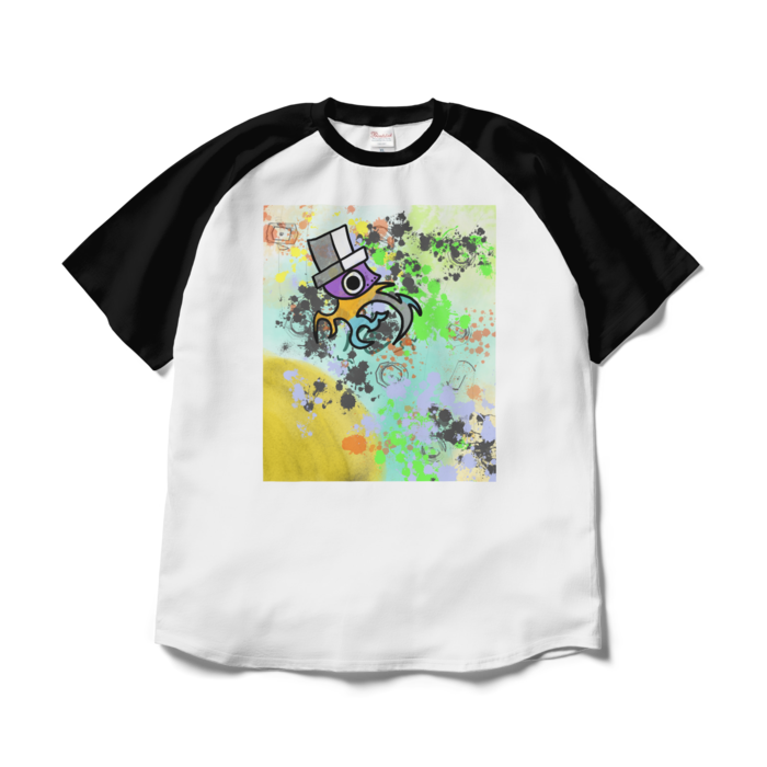 ラグランTシャツ - XL - ホワイト×ブラック