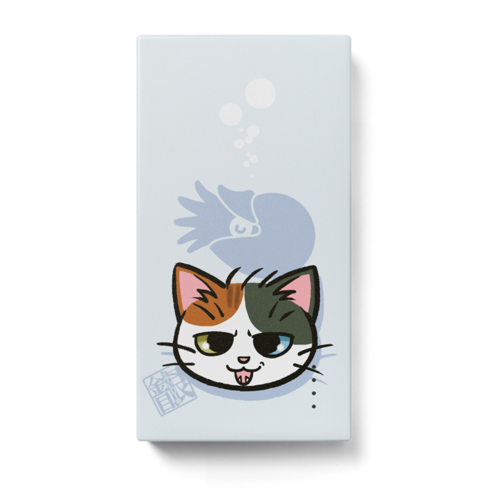 モバイルバッテリー猫とオウムガイ 青 白 金目銀眼 きんめぎんめ スタジオ Booth