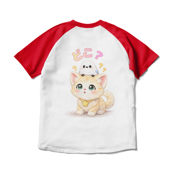 ラグランTシャツ - M - ホワイト×レッド