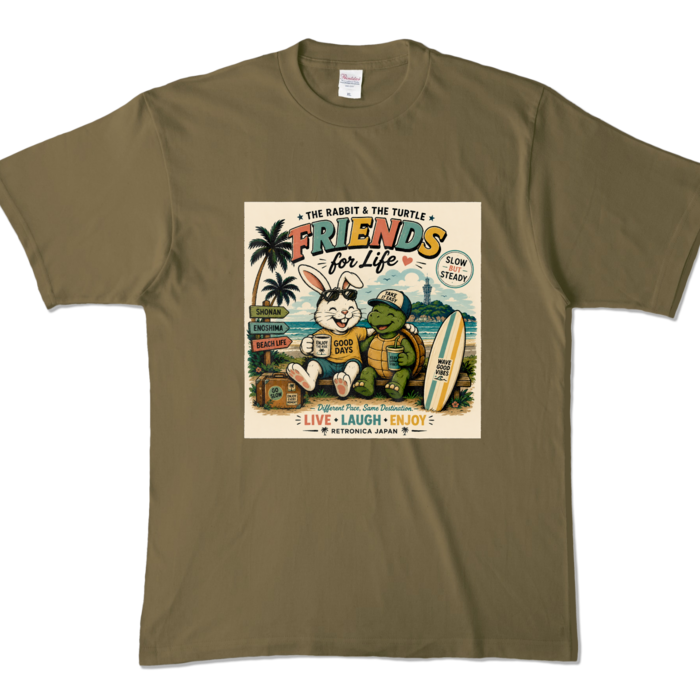 カラーTシャツ - XL - オリーブ (濃色)