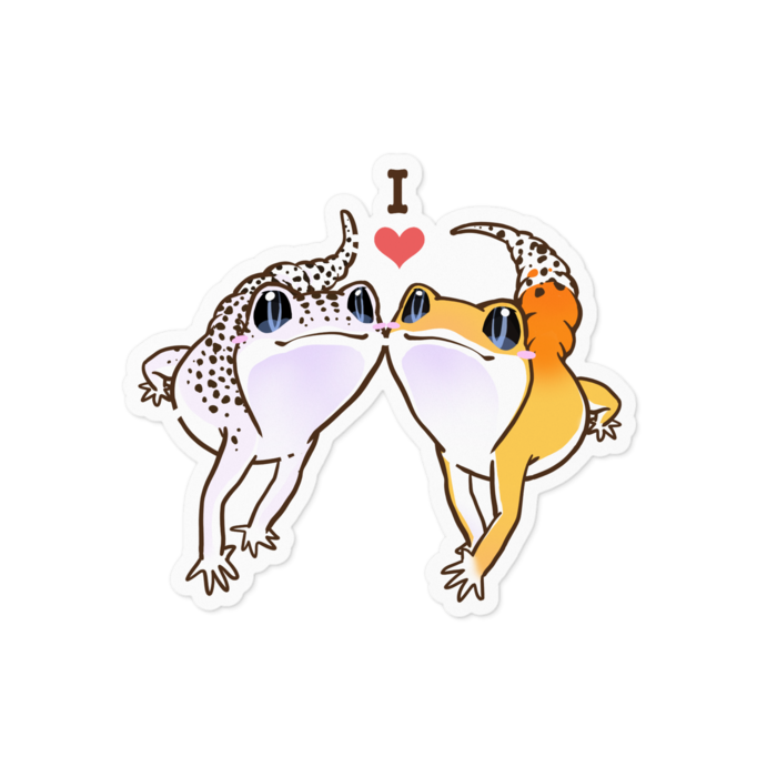 I♥️レオパ ステッカー(スーパーマックスノー×タンジェリン)