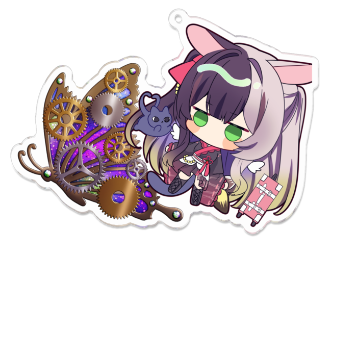 蝶々といちごアクリルキーホルダー - 100 x 100 (mm)(10)