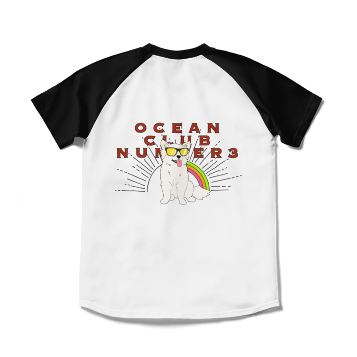 ラグランTシャツ - S - ホワイト×ブラック