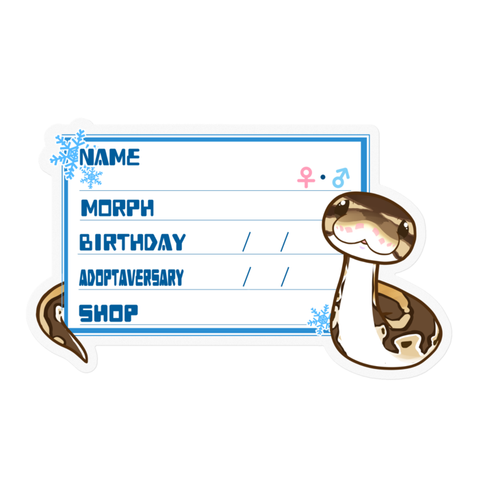 【🐍お名前ステッカー】ボールパイソン(ノーマルミニ) ‐雪(英語)