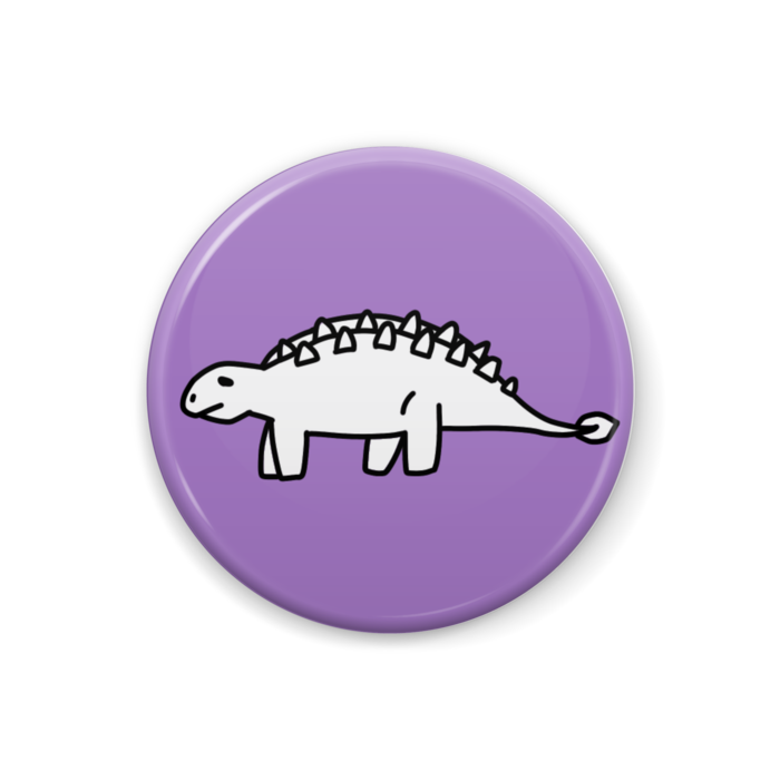 恐竜缶バッチ ステゴサウルス なんくま Booth