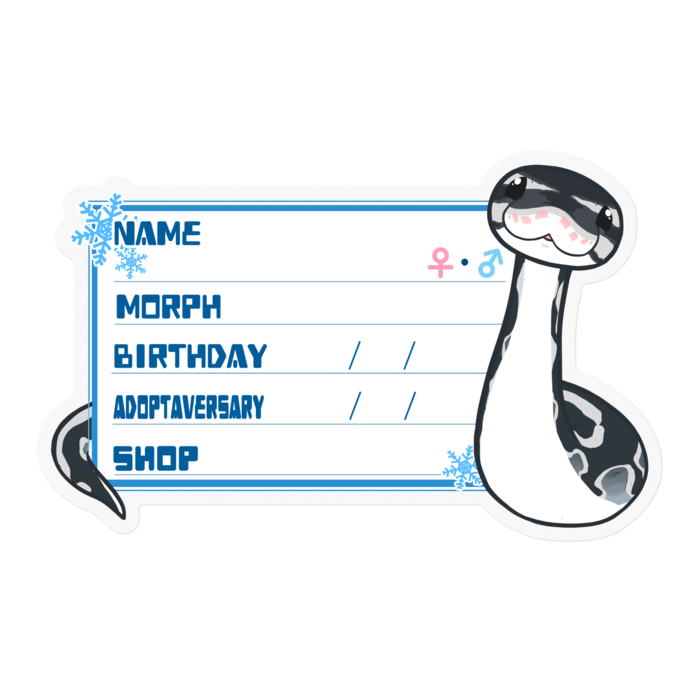 【🐍お名前ステッカー】ボールパイソン(アザン)-雪(英語)