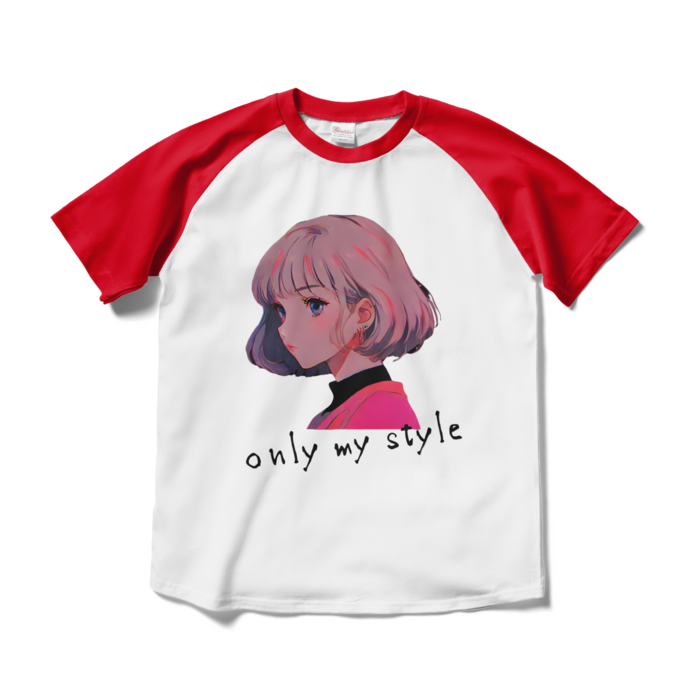 ラグランTシャツ - M - ホワイト×レッド