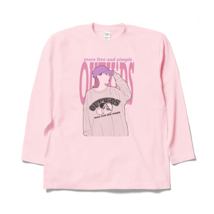 ロングスリーブTシャツ - XL - ライトピンク