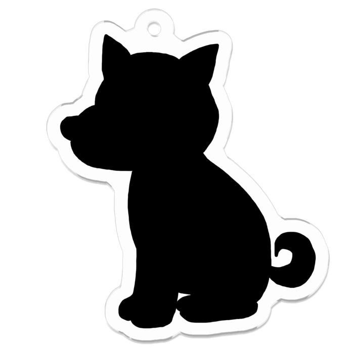 シルエット柴犬キーホルダー イラストショップ あさりんち Booth