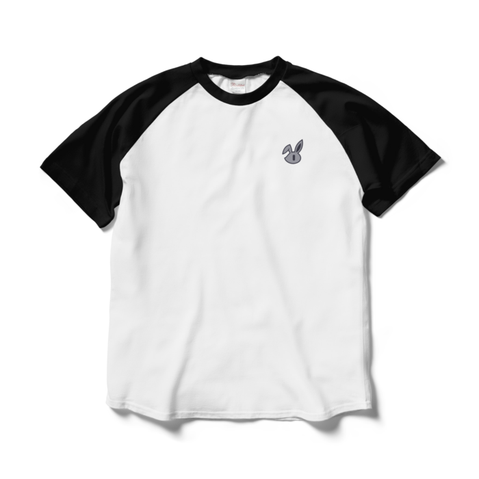 ラグランTシャツ　L - 両面 - ホワイト×ブラック