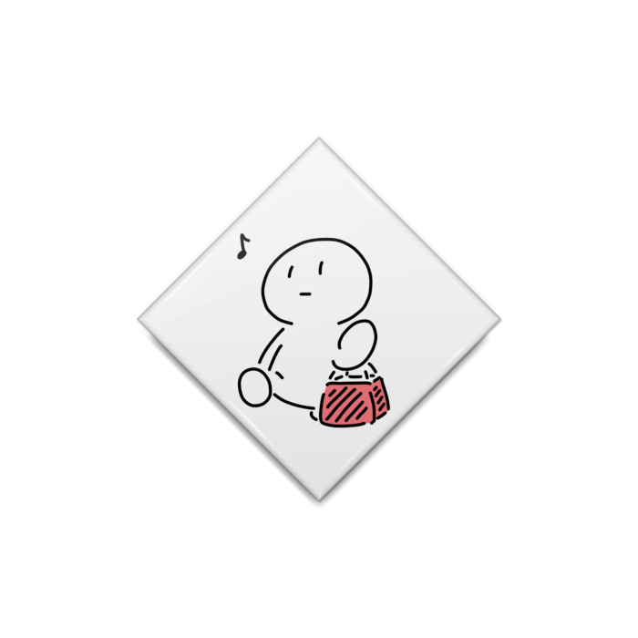 ひと缶バッジ（おかいもの） - ひし形40mm