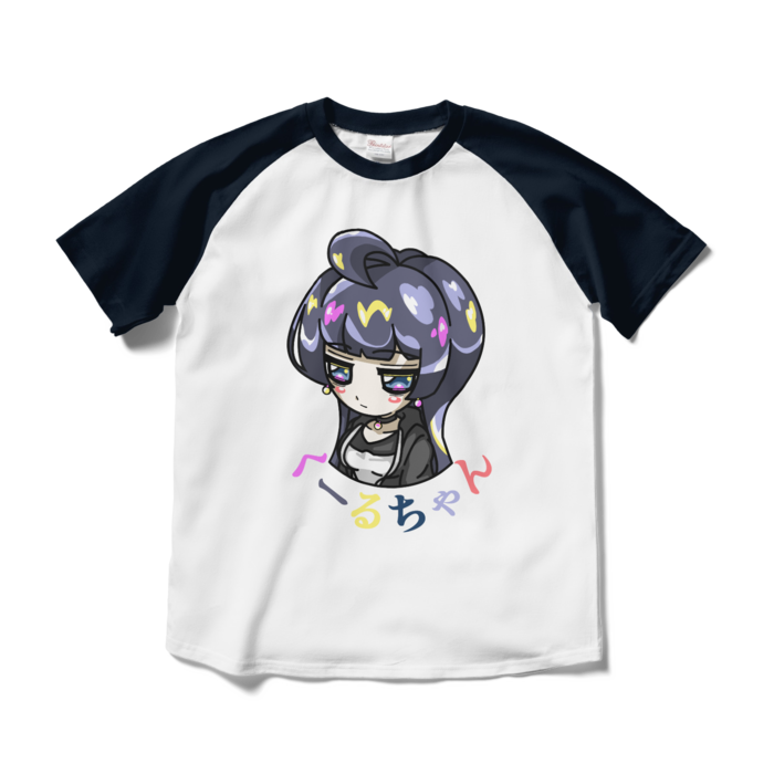 ラグランTシャツ - M - ホワイト×ネイビー