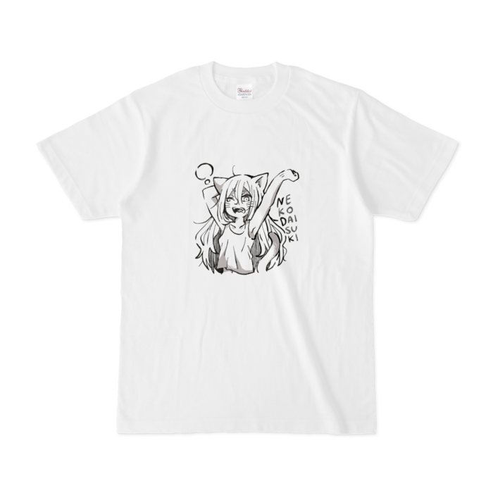 NEKO DAISUKI「ねおきNEKO」Tシャツ - S - 白