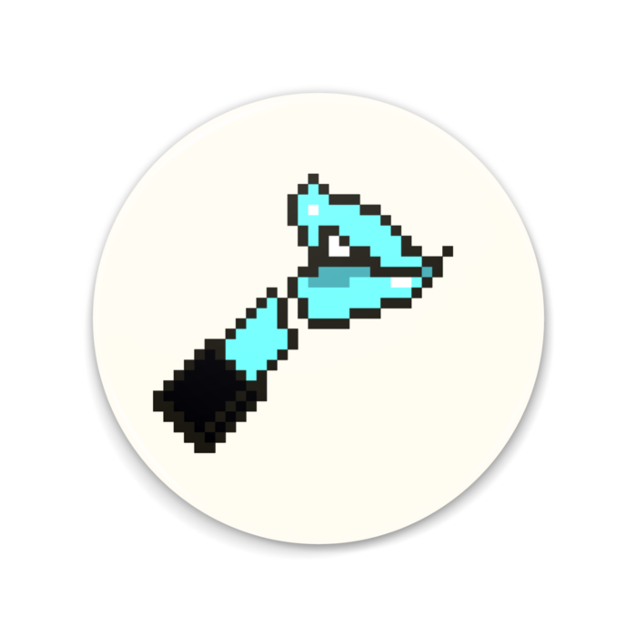 「あなたのリップカラーは何色？」（水色）缶ミラー - 75mm