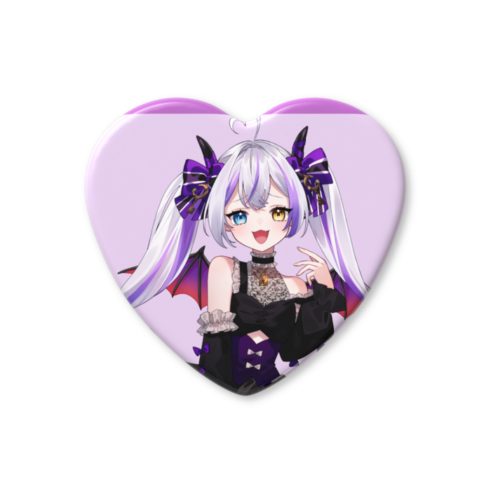 ハート缶バッジ - 57 × 52.5mm