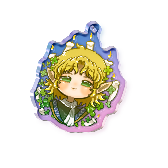 オーロラアクリルキーホルダー - 50 × 50mm