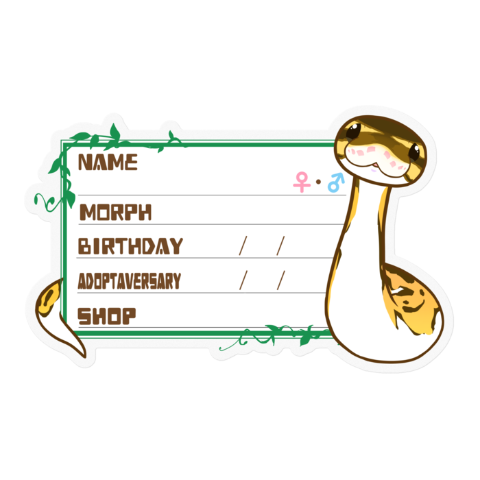 【🐍お名前ステッカー】ボールパイソン(パイボール) ‐ツタ(英語)
