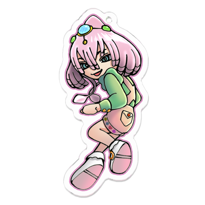 アクリルキーホルダー - 70 x 70 (mm)　鴉墨（かすみ）