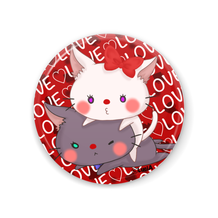 缶ミラー - 1.ᯒᯎ″❤︎ᯒᯎ″❤︎猫ちゃん(RED) 56mm