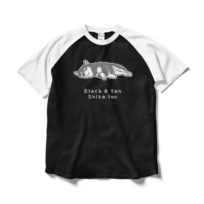 ラグランTシャツ - L - ブラック×ホワイト/Raglan T-Shirt (Size L) Black & White