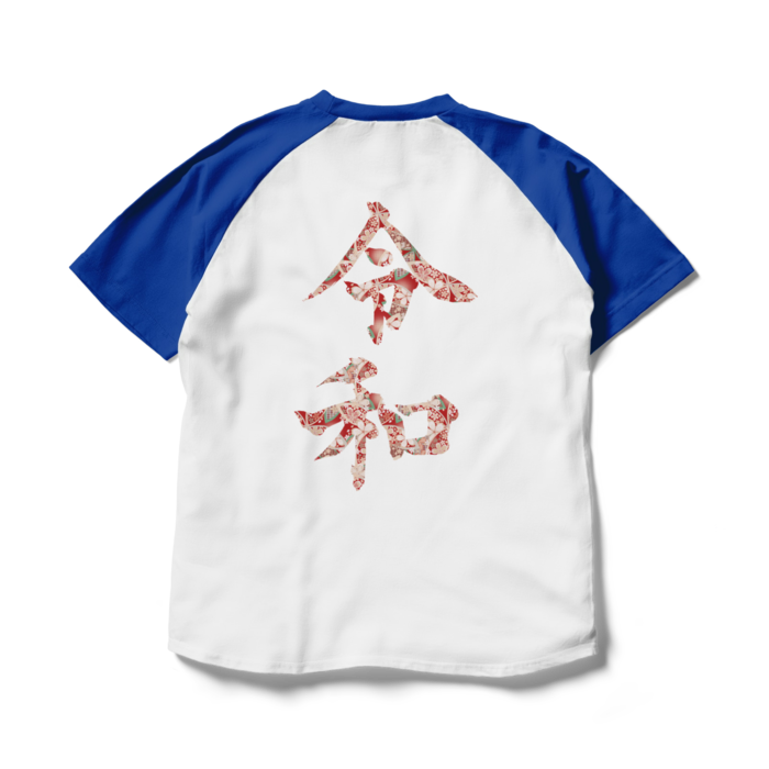 ラグランTシャツ - L - ホワイト×ロイヤルブルー