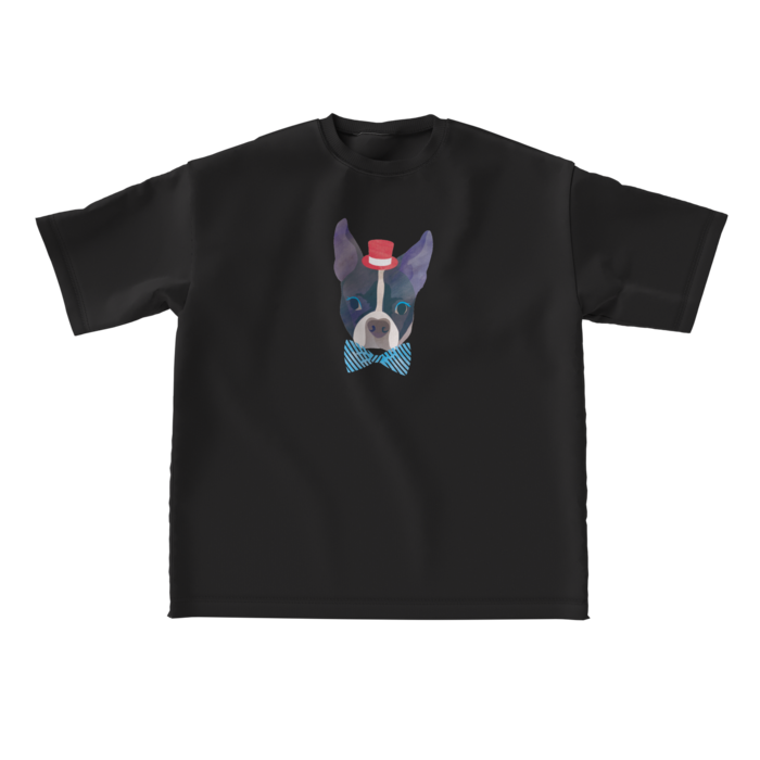 ビッグシルエットTシャツ（ブラック）- L - 正面