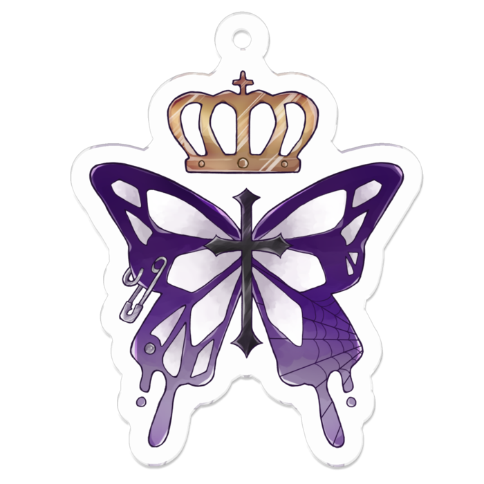 3周年記念【butterflyロゴ】アクリルキーホルダー - 50 x 50 (mm)