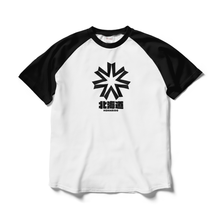 ラグランTシャツ - L - ホワイト×ブラック