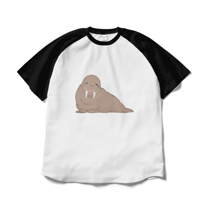ラグランTシャツ - XL - ホワイト×ブラック