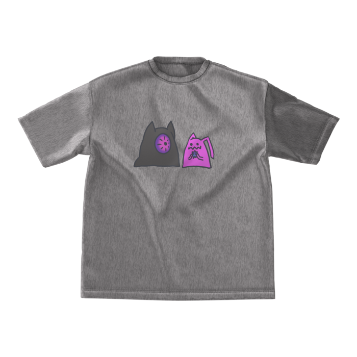 ビッグシルエットTシャツ - M - 正面(グレー)