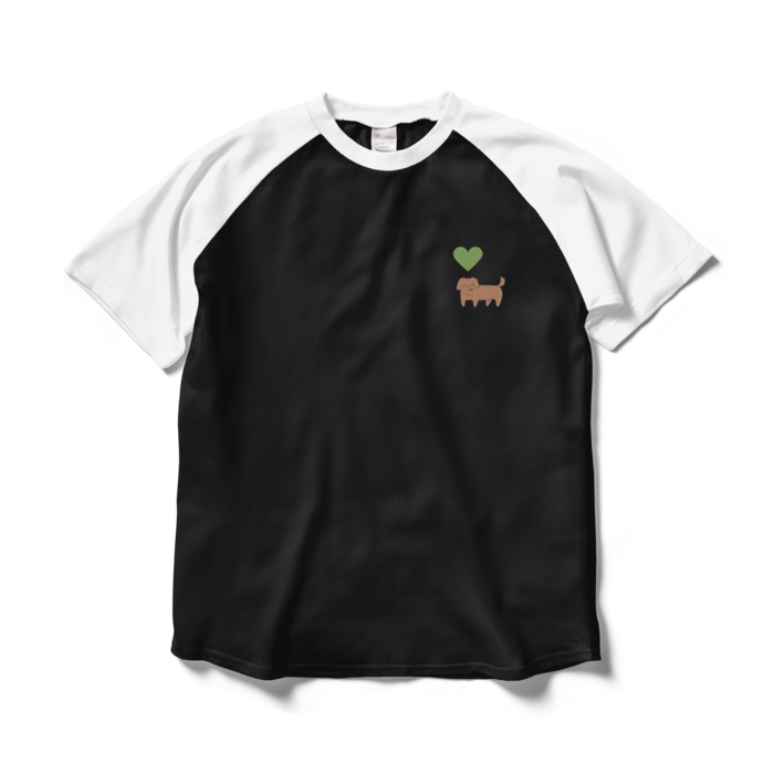 ラグランTシャツ - L - ブラック×ホワイト