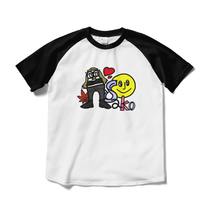ラグランTシャツ(type-A) - M - ホワイト×ブラック