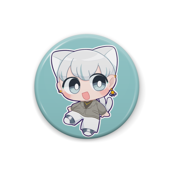 缶バッジ 水色ver illust:もっちぃ - 25mm