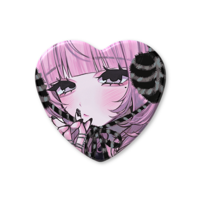 ハート缶バッジ - 57 × 52.5mm