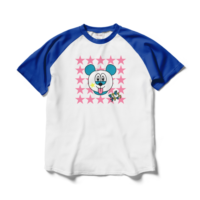 ラグランTシャツ - L - ホワイト×ロイヤルブルー