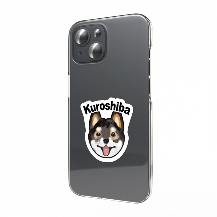 わんこフェイスステッカー（黒柴）