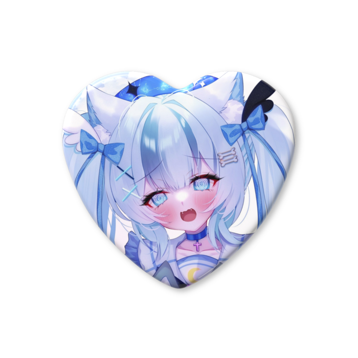 ハート缶バッジ - 57 × 52.5mm