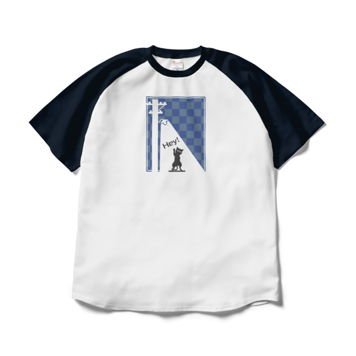 ラグランTシャツ - XL - ホワイト×ネイビー