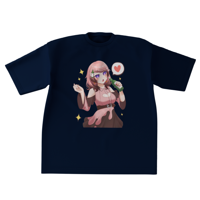 ネイビー　酔いどれTシャツ - XL - 