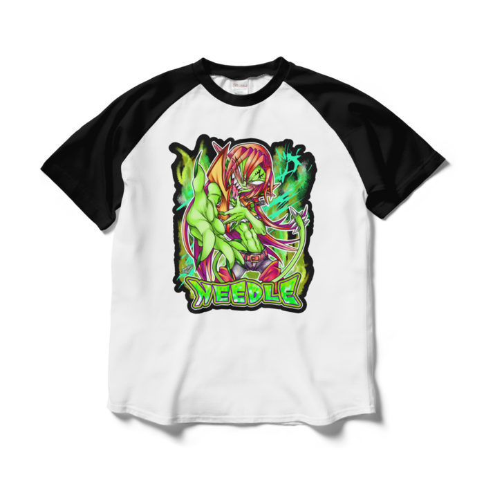 ラグランTシャツ - L - ホワイト×ブラック